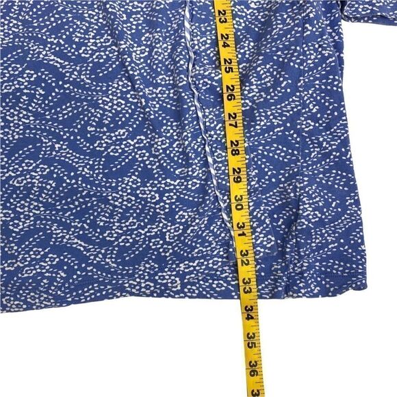 Carole Hochman Floral Robe Cotton Medium M Blue White Wrap NO Belt Long Sleeve - Picture 10 of 11